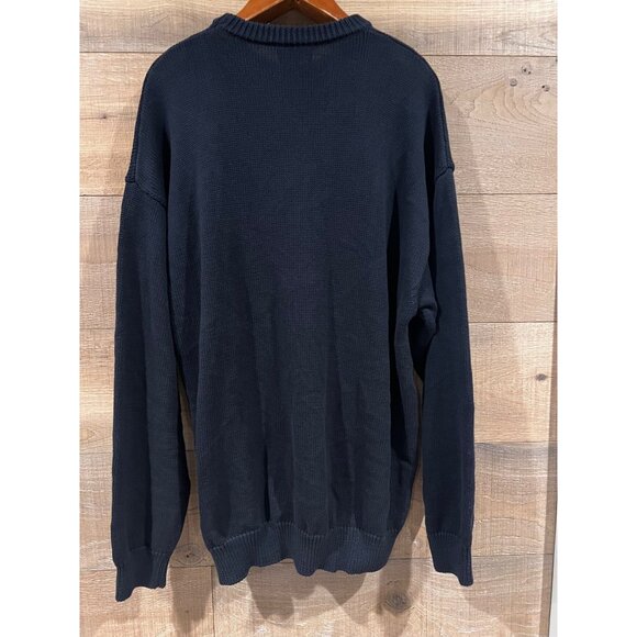 Balenciaga Logo Embroidered Knit Jumper men's  navy blue  sweater size L - Picture 8 of 14